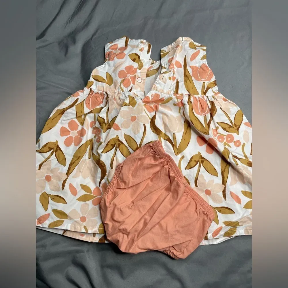 Carter's Green Floral Baby Dress Set